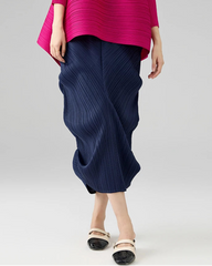 Plissé Pleated Pleats Midi Skirt – Premium Sculpted Pleats