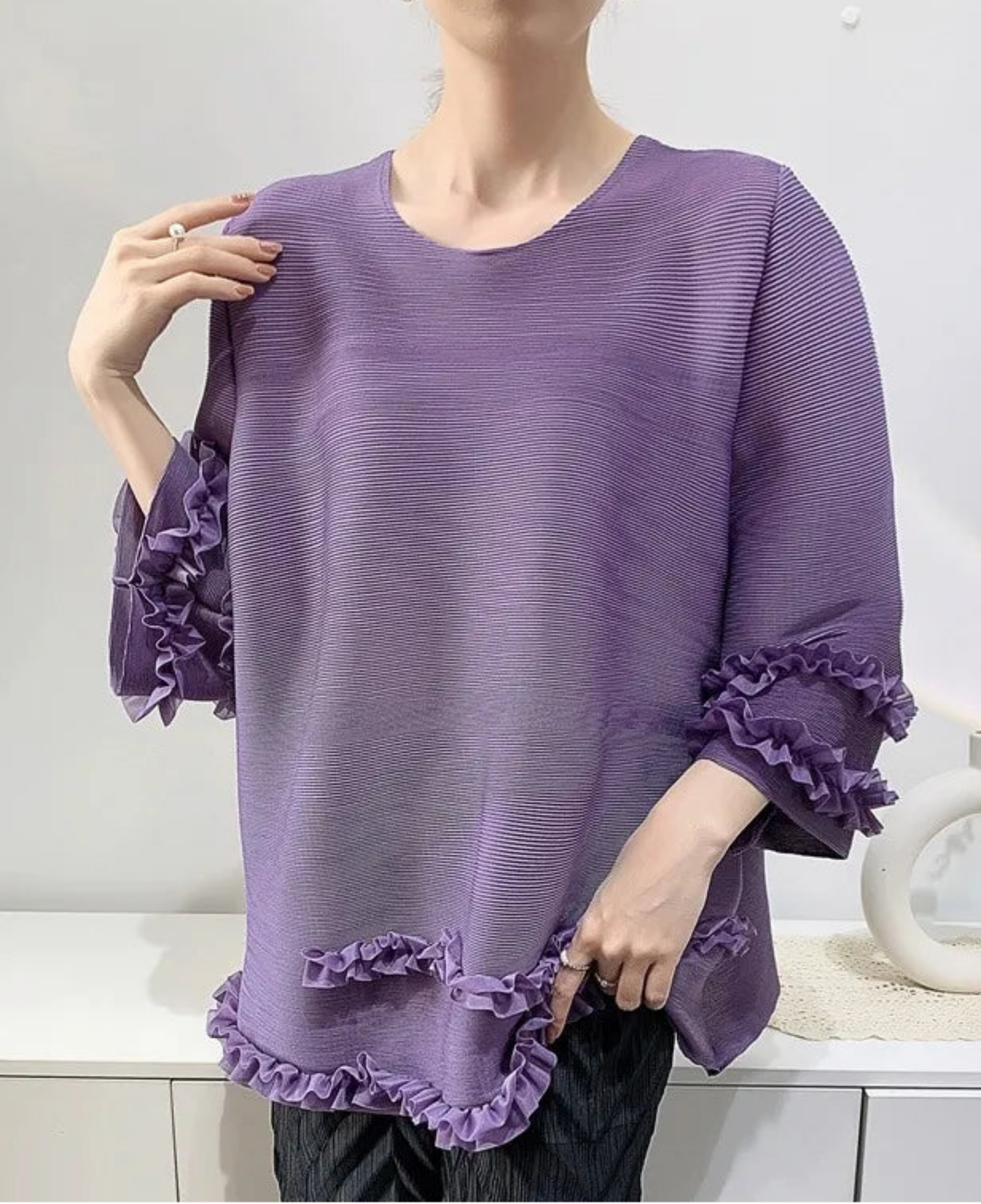 Plissé Pleats Pleated Top