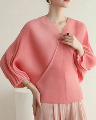 Plissé Pleats Pleated Wrap Top – Japanese Designer