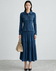 Plissé Casual Travel Skirt Set