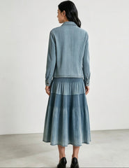 Plissé Casual Travel Skirt Set