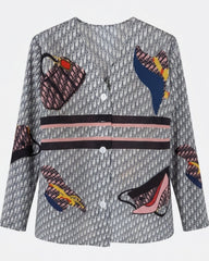 Luxury Plissé Patterned Blouse