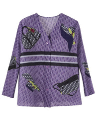 Luxury Plissé Patterned Blouse