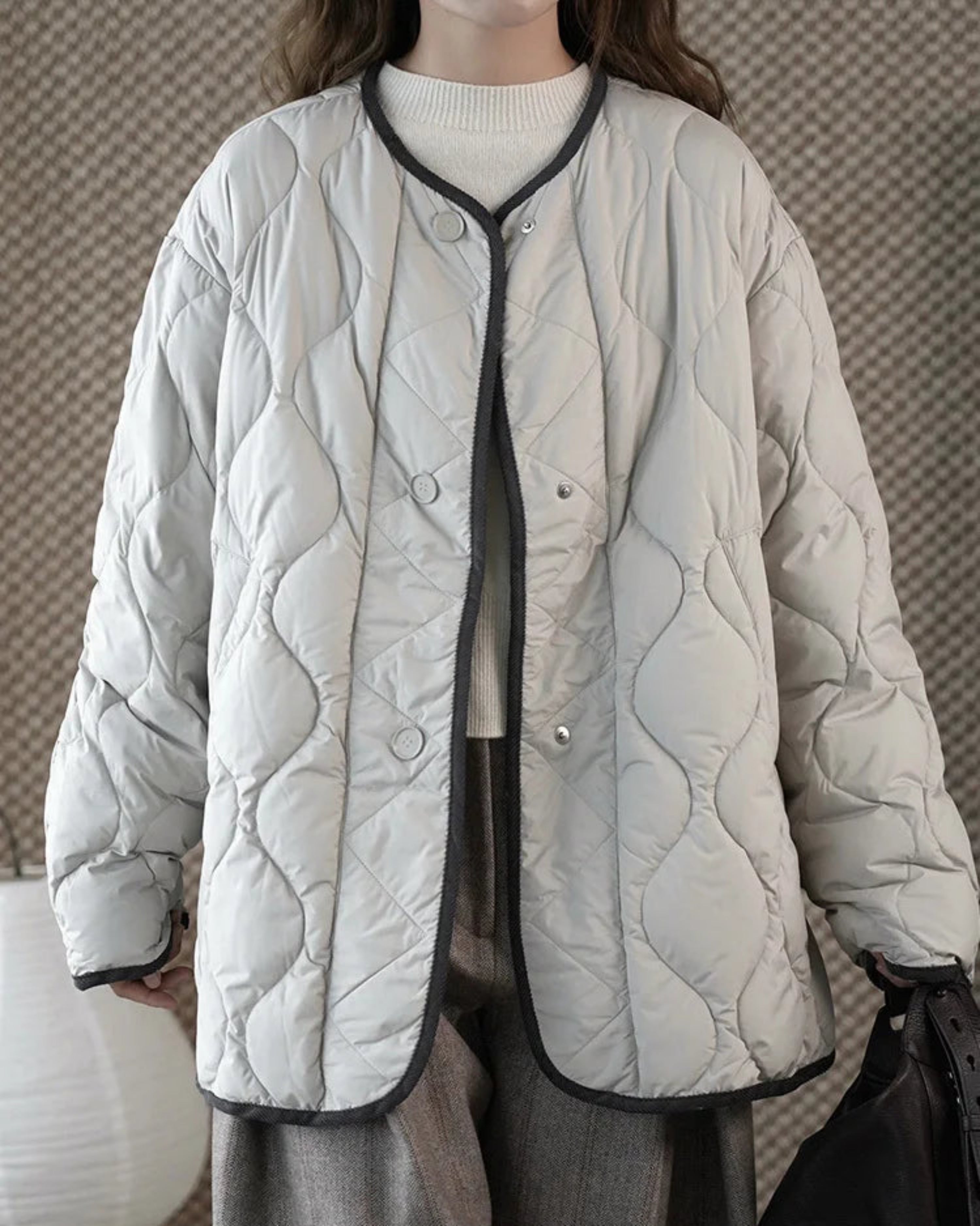 Premium Diamond-Quilted Jacket – Loose-Fit Designer Outerwear Women's