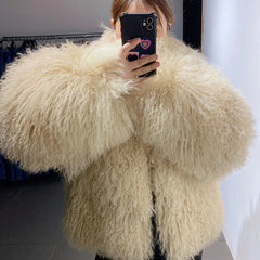 Premium Real Lamb Shearling Coat