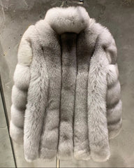 Luxury Genuine Fox Fur Coat