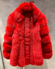 Luxury Genuine Fox Fur Coat