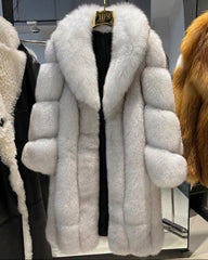 Luxury Full-Length Fox Fur Coat
