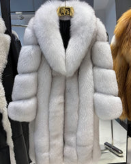 Luxury Full-Length Fox Fur Coat