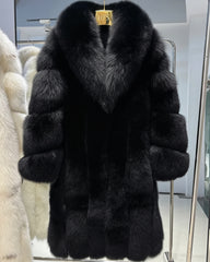 Luxury Full-Length Fox Fur Coat