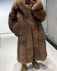 Luxury Full-Length Fox Fur Coat