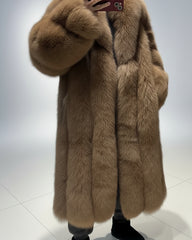 Luxury Full-Length Fox Fur Coat
