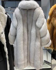 Luxury Full-Length Fox Fur Coat