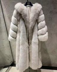 Custom Hooded Fox Fur Coat