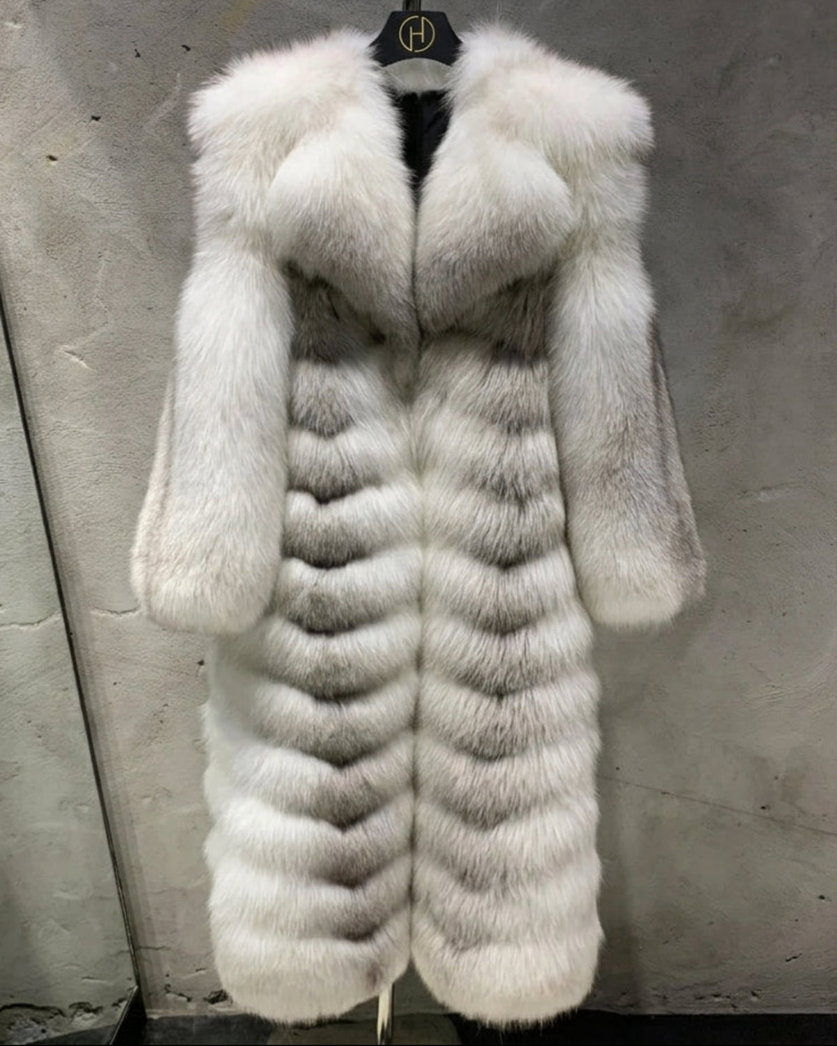 Full-Length Silver Fox Fur Coat