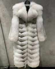 Full-Length Silver Fox Fur Coat