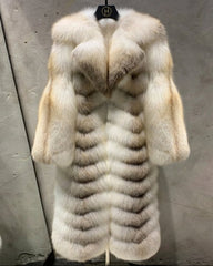 Full-Length Silver Fox Fur Coat