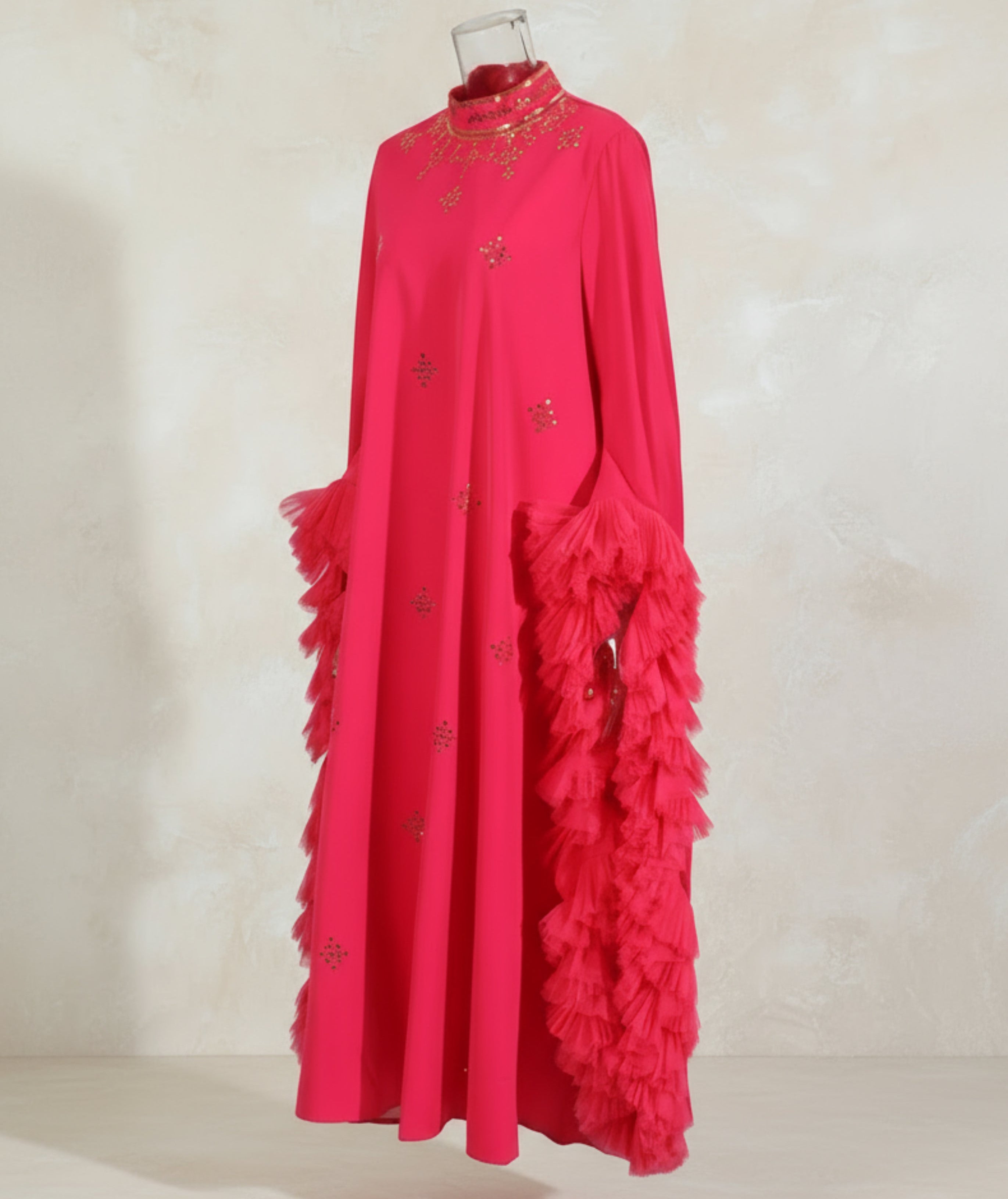 Ruffle Sleeve Sequin Midi Dress – Luxury Evening