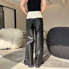Men's Monochrome Faux Leather Pants