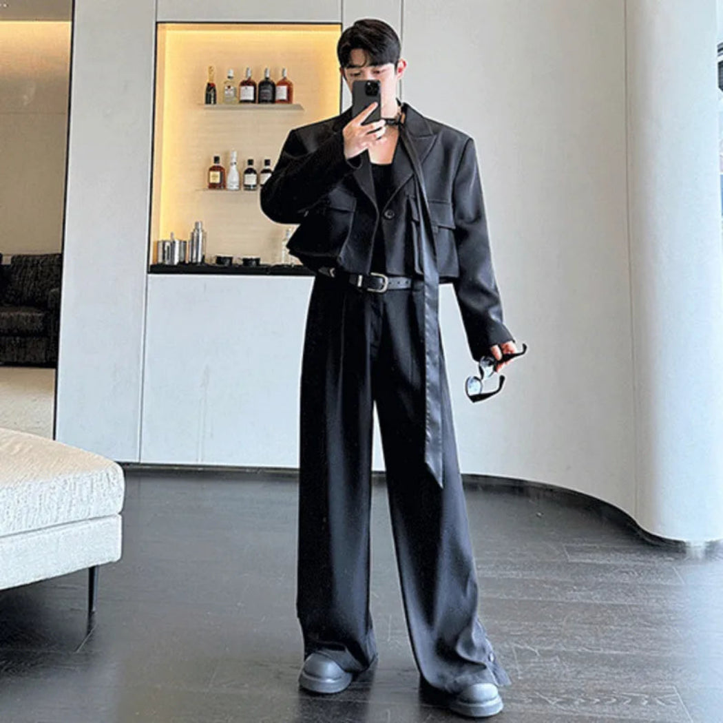 Men's Cropped Cargo Blazer & Trousers Set – HEYFANCYSTYLE Men's Cropped Cargo Blazer & Trousers Set – HEYFANCYSTYLE