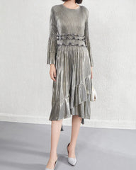 Luxury Ruffle Pleated Dress