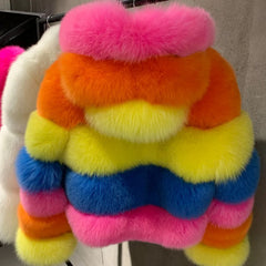 Women's 100% Fox Fur Bomber Jacket