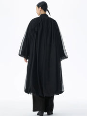 Avant-Garde Oversized Mesh-Layer Coat