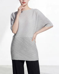 Elegant Plissé Formal Tunic Top
