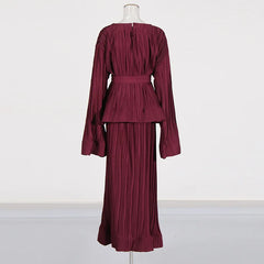 Truly Plissé Blouse & Long Skirt