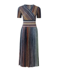Ombre Stripe Plisse Dress