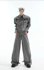 Men's Luxury Streetwear Denim Jacket & Jeans 2 Piece Set