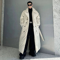 Men's Extra Long Padded Down Trench Coat