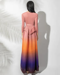 Floral Appliqué Pleated Dress