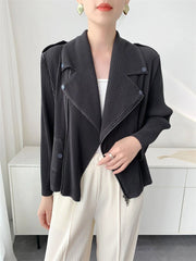 Luxury Pleated Asymmetric Jacket