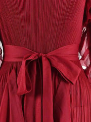 Formal Plissé Ruffle Dress