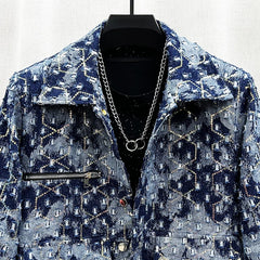 Men's Designer Rugged Distressed Denim Jacket
