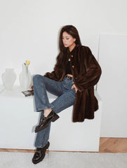 High-End Faux Mink Fur Jacket Outerwear