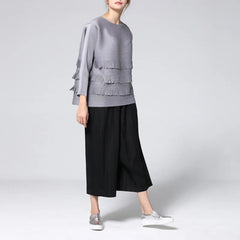 Pleated Relaxed Palazzo Top & Pant Set