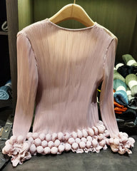 Pleated Bubble Blouse Top