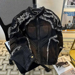 Men's Distressed Denim Trucker Jacket