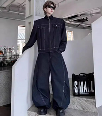 Men's Luxury Wide-Leg Jean & Jacket