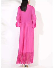 Luxury Plisse Tassel Fringe Dress