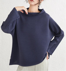 Luxury Plissé Long-Sleeve Top