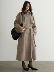 Luxury Wool-Blend Longline Coat