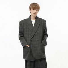 Men's Modern Plaid Suit Set