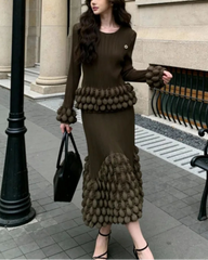 2-Piece Bubble Pleated Skirt Set