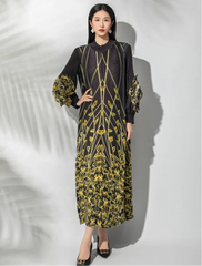 Luxury Plissé Ruffle Dress