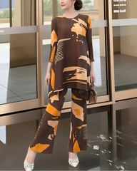 Luxury Pleated Palazzo Pant Set