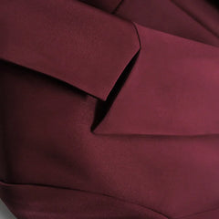 Women's Luxe Burgundy Blazer with White Sash