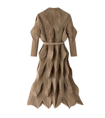 Geometric Pleated Trench Coat